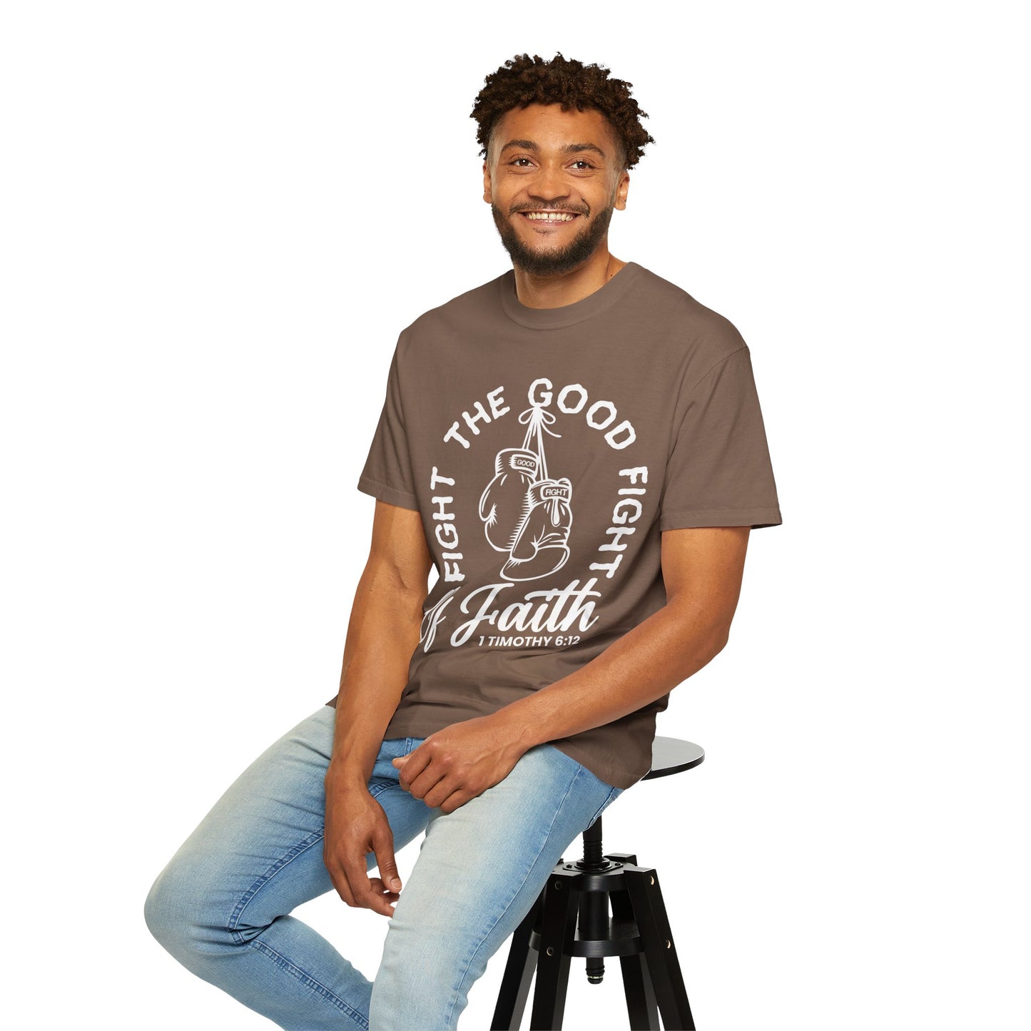 Fight The Good Fight Tee Brown