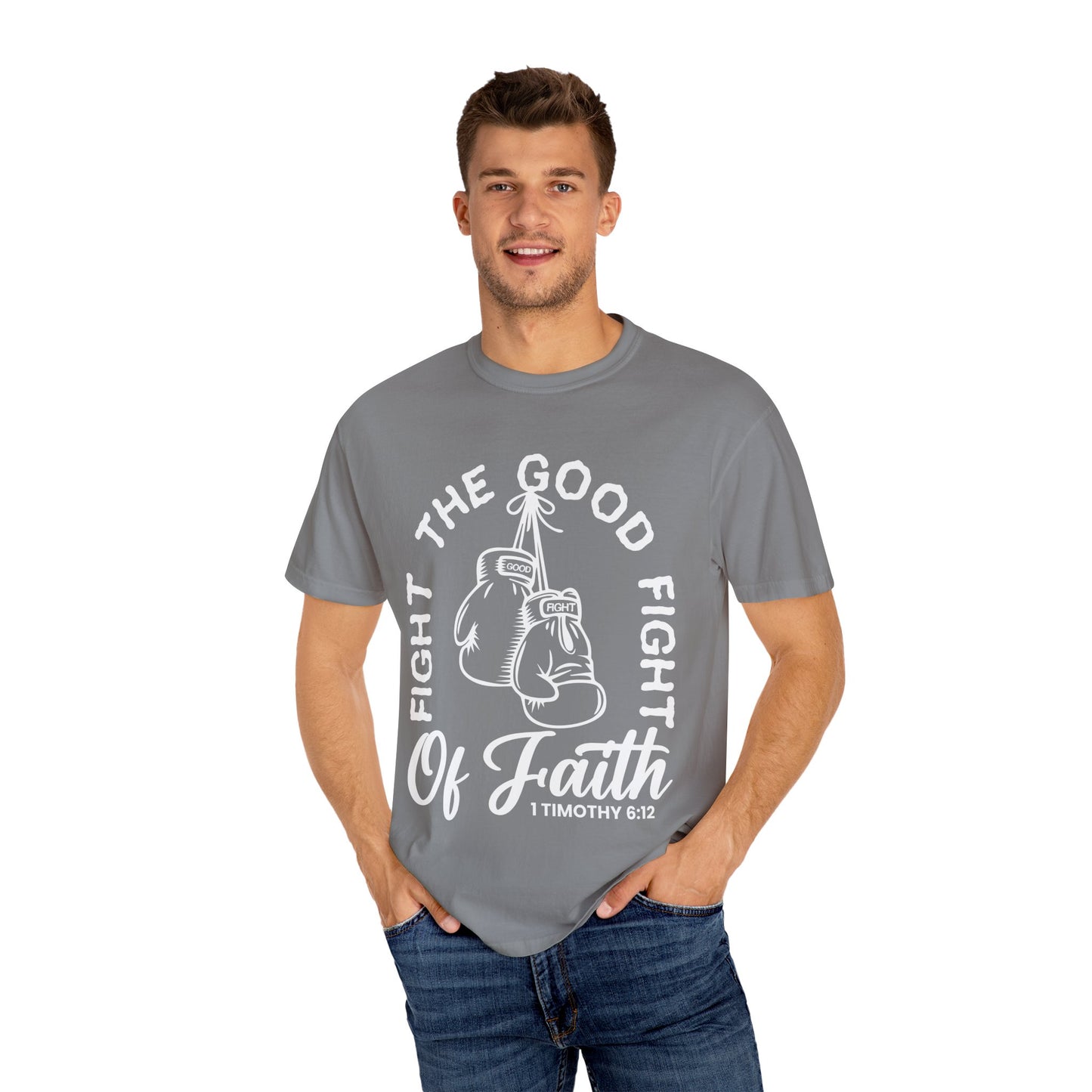 Fight The Good Fight Tee Light Gray